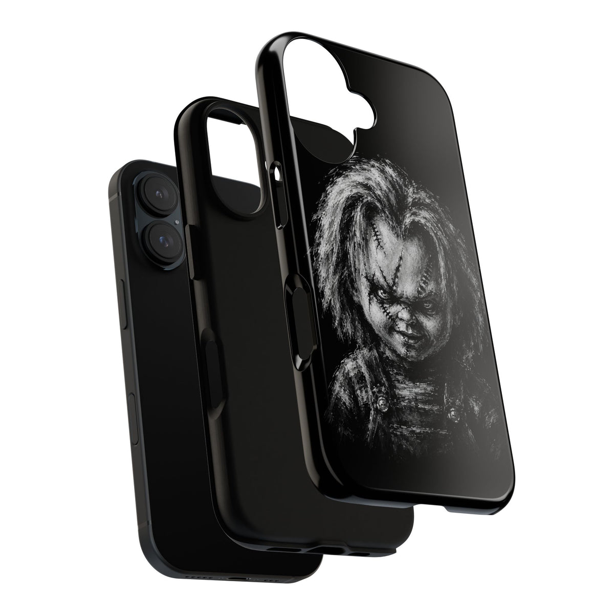 Horror Doll Phone Case - Chucky-Inspired Creepy Portrait Tough Case