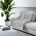 Gray Leopard Print Sherpa Blanket