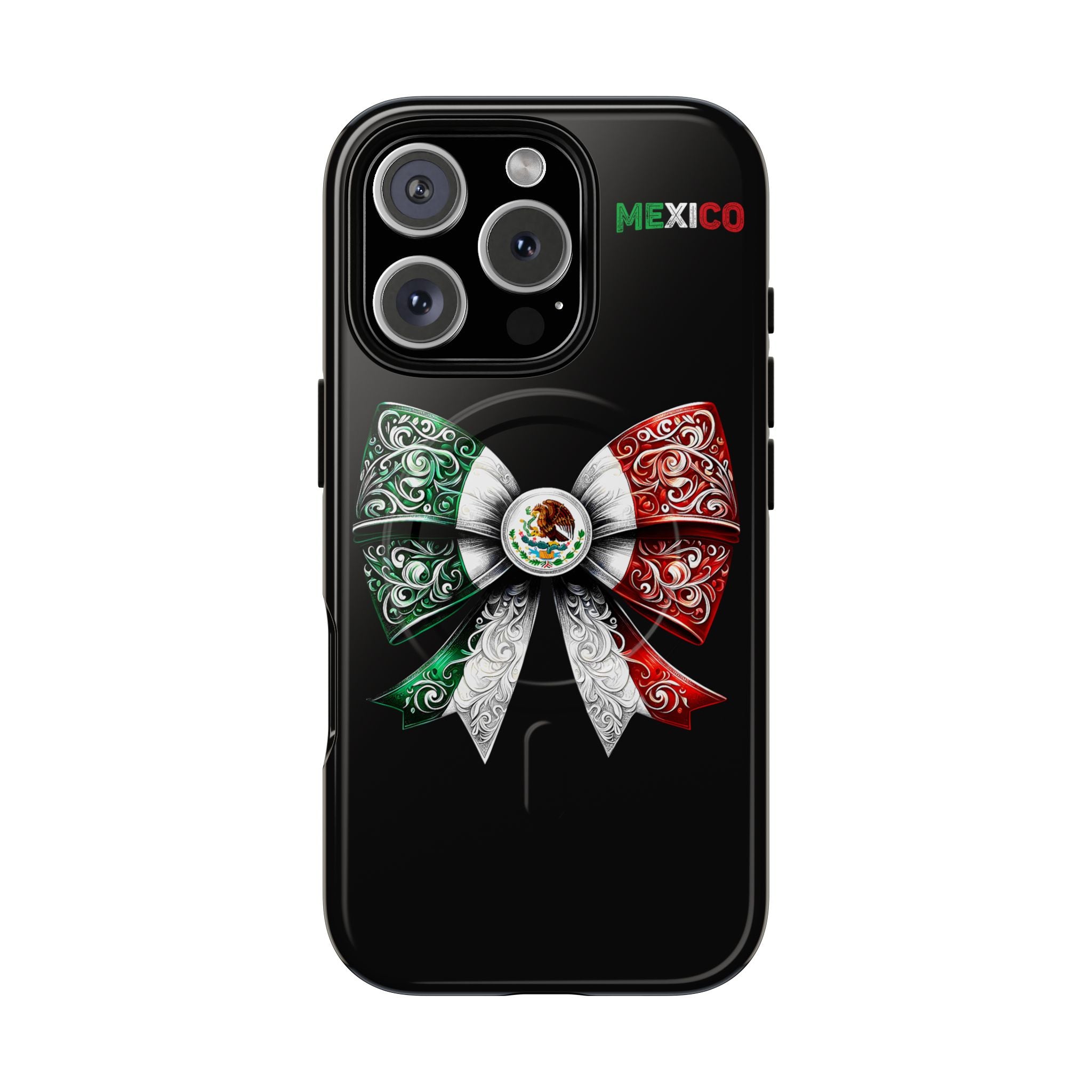 Mexican Flag Bow Tough Magnetic Phone Case — Patriotic Mexico iPhone Cover