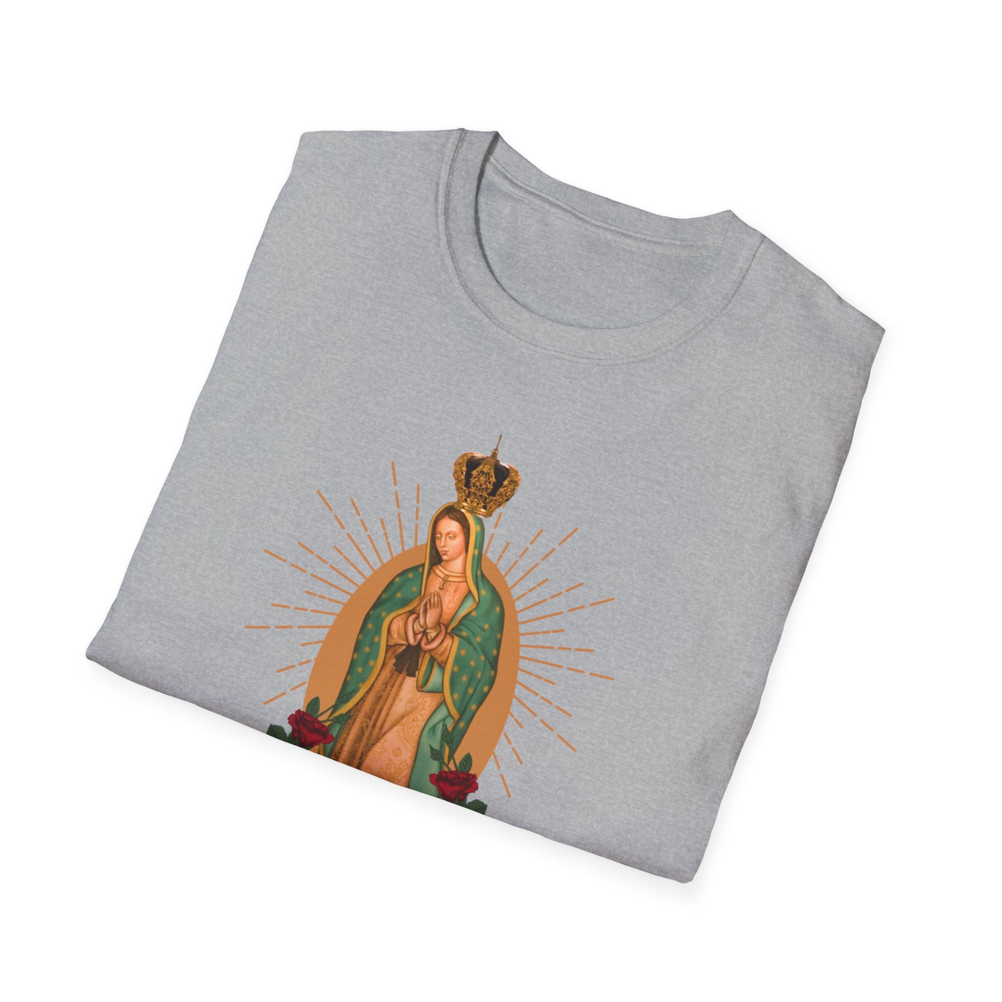 Our Lady of Guadalupe illustration T-Shirt | Virgin Mary, roses, devotional art