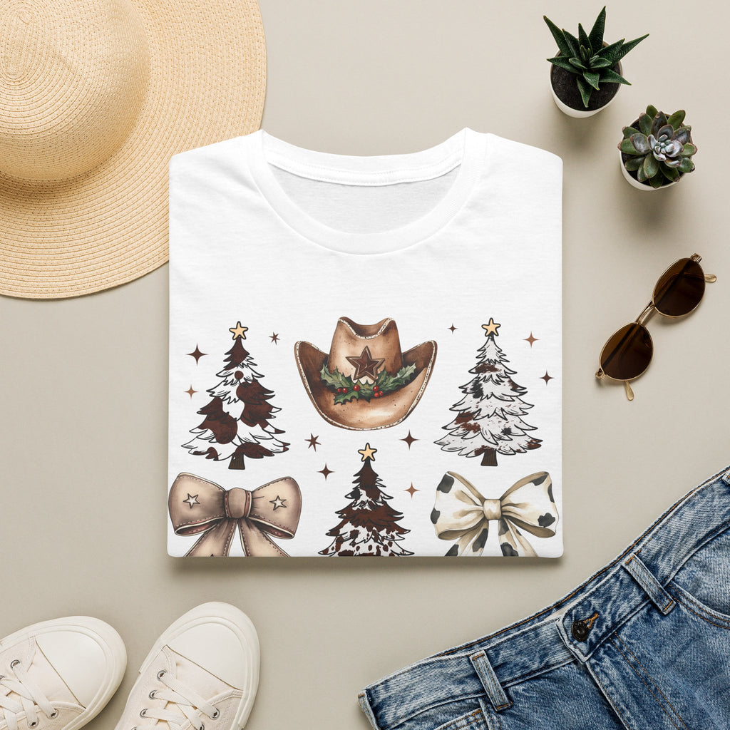 Western Christmas Tee — Cowboy Hat & Boots Holiday Shirt