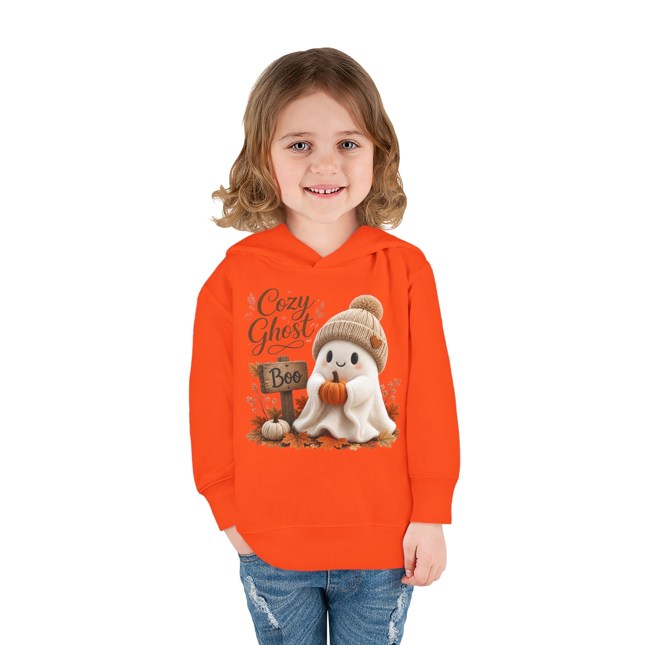 Toddler Hoodie – 'Cozy Ghost' Fall Halloween Pullover