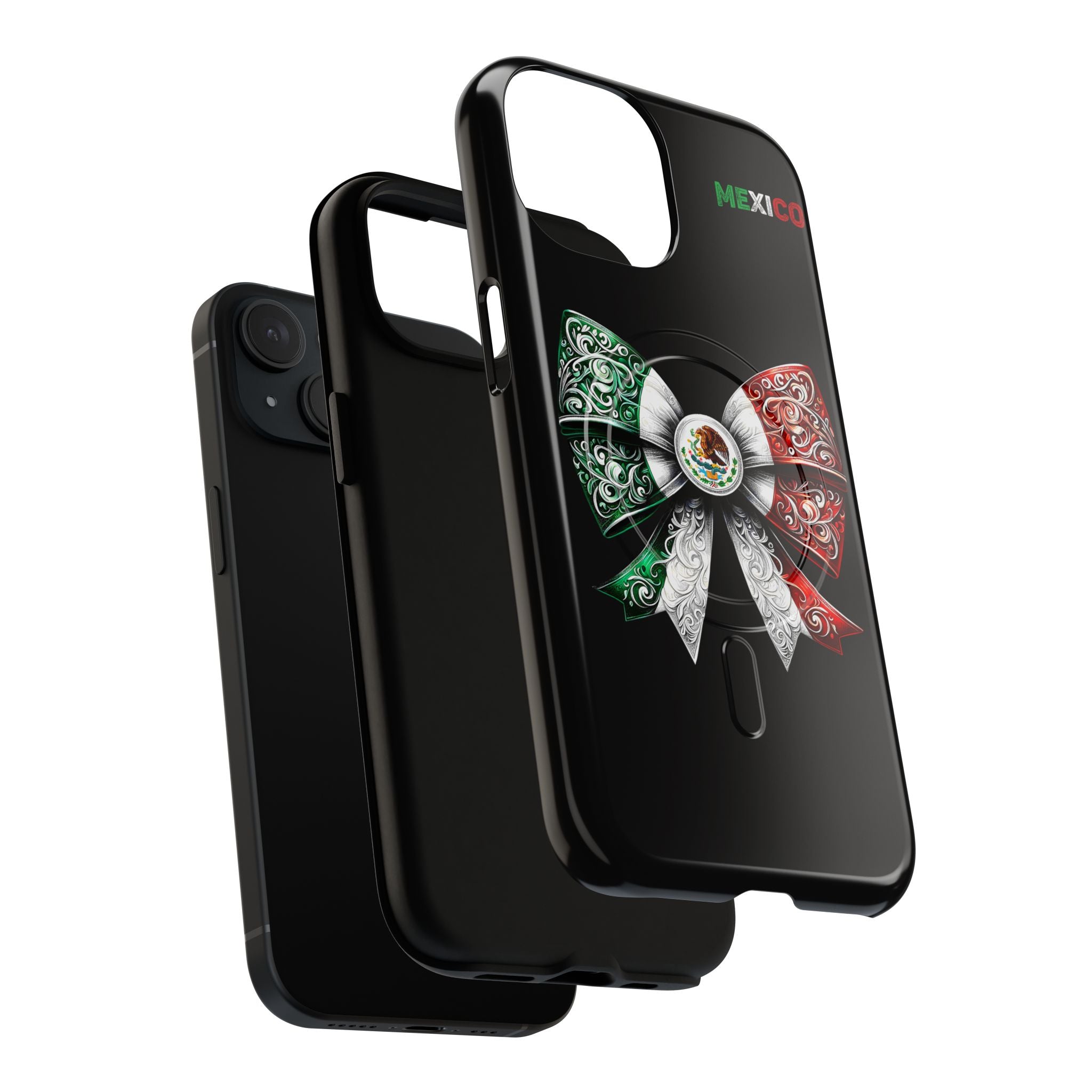 Mexican Flag Bow Tough Magnetic Phone Case — Patriotic Mexico iPhone Cover