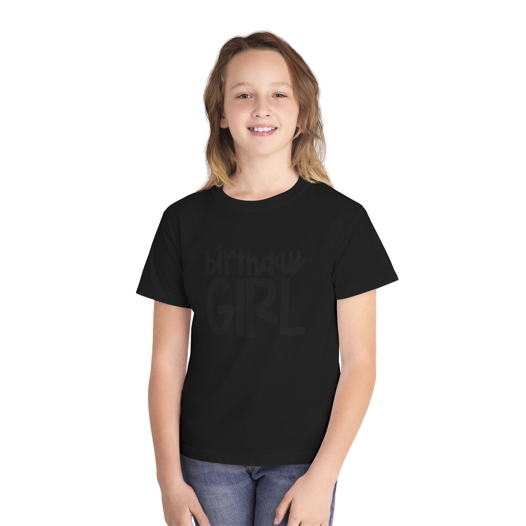 Birthday Girl Tee — Kids 4th Birthday Shirt with Pink Balloon Back Design