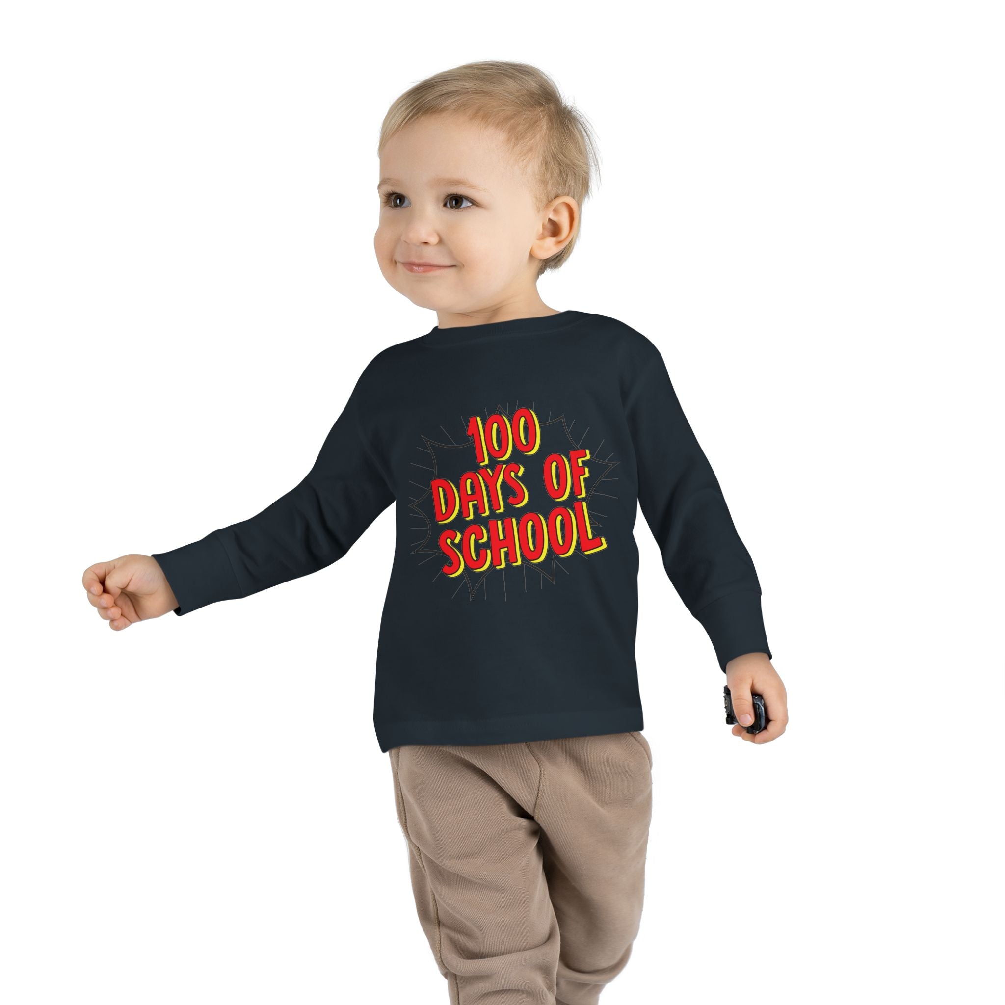 Toddler Long Sleeve Tee: "100 Days of School" Celebration Shirt