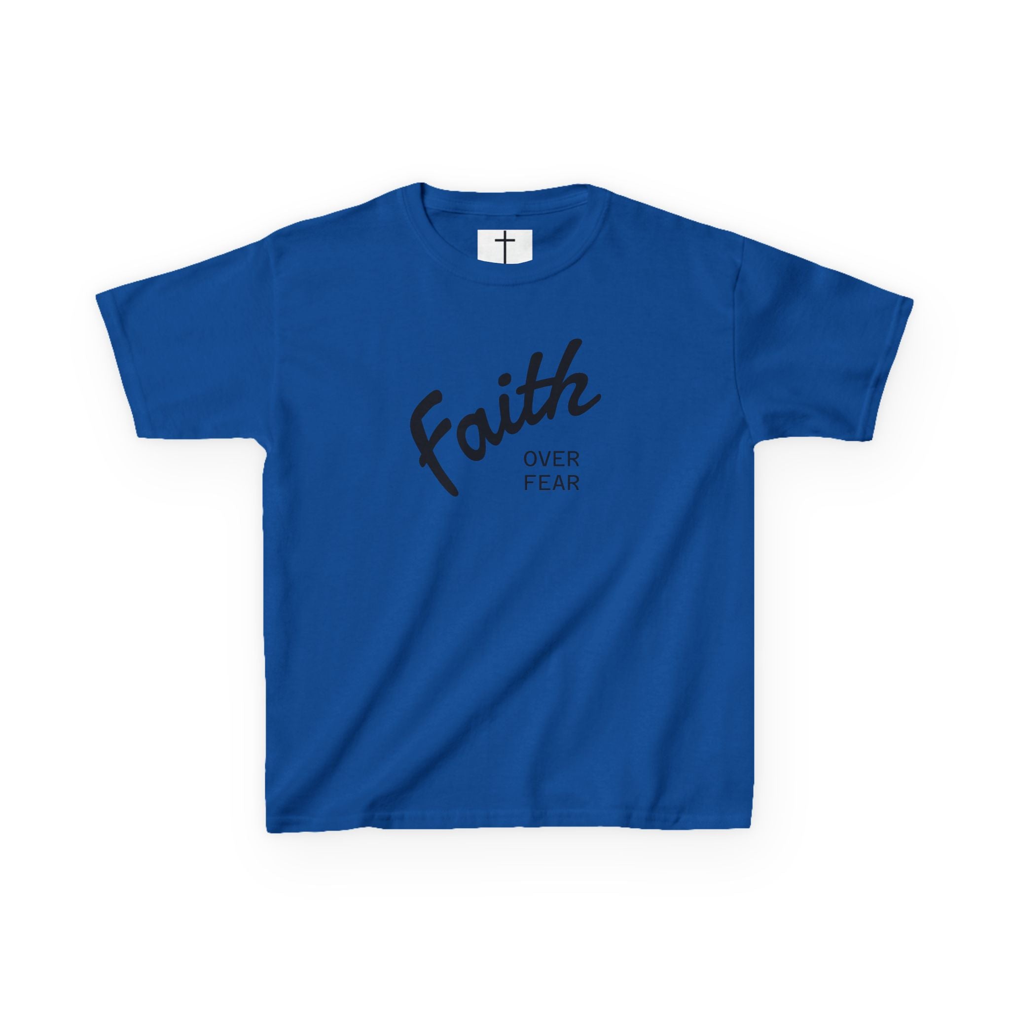 Faith Over Fear Kids T-Shirt | Christian Typography Tee