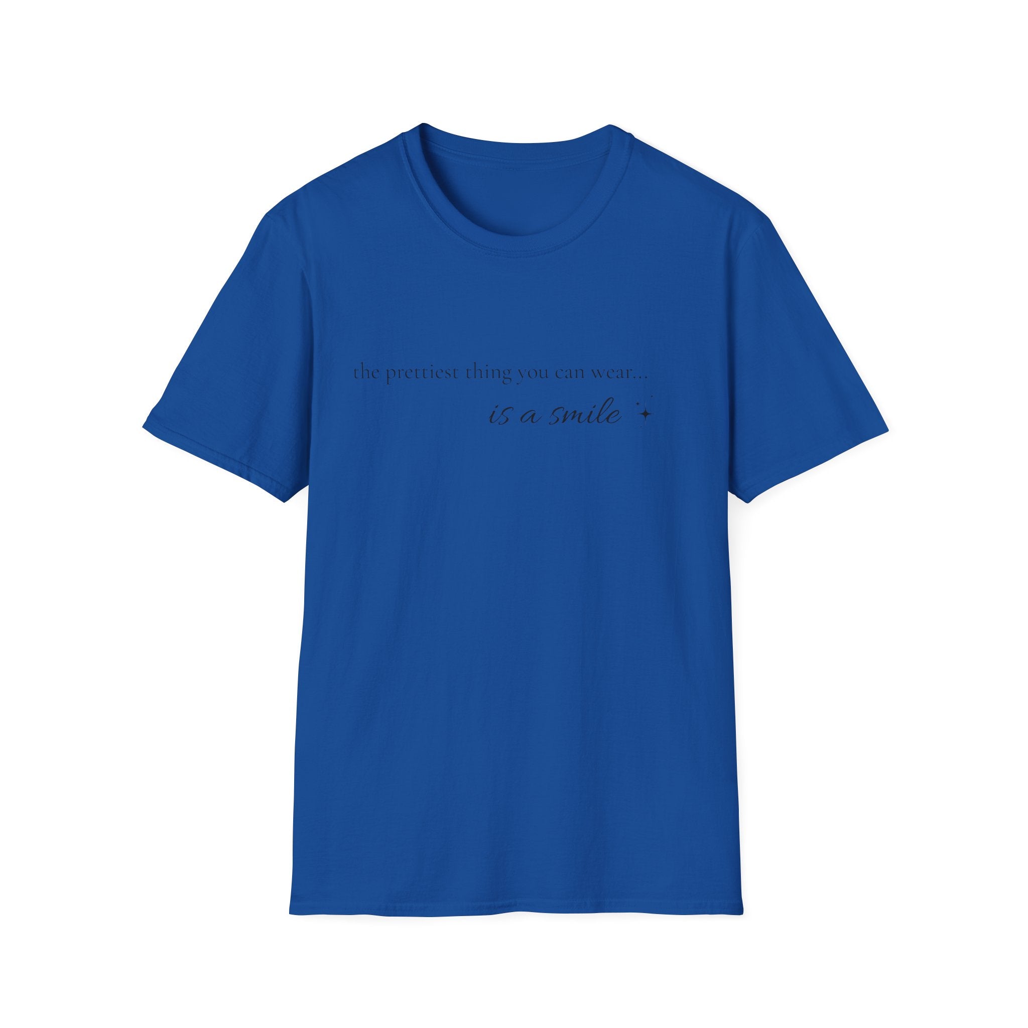 Smile Quote T-Shirt — "The Prettiest Thing You Can Wear is a Smile" Minimal Graphic Tee