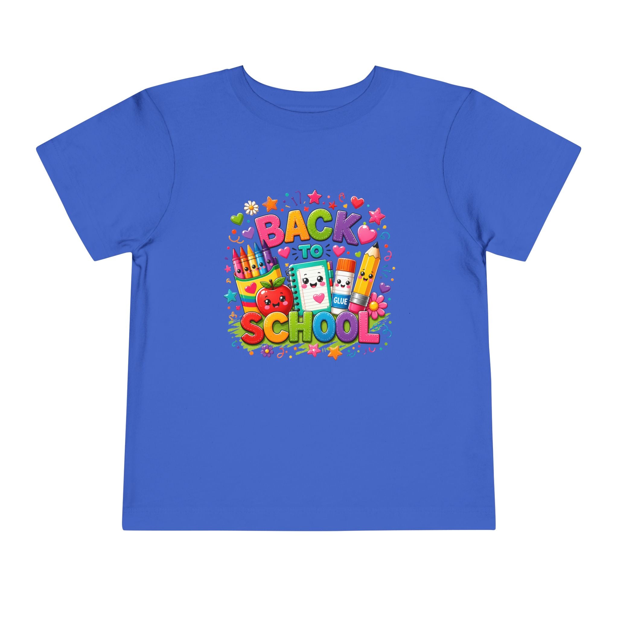 Back to School Toddler Tee – Cute Kawaii School Supplies Graphic