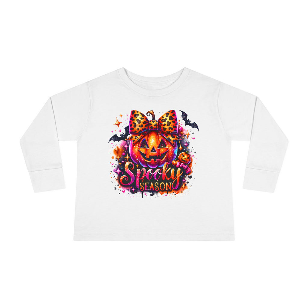 Toddler Long Sleeve Tee — "Spooky Season" Pumpkin Halloween Shirt