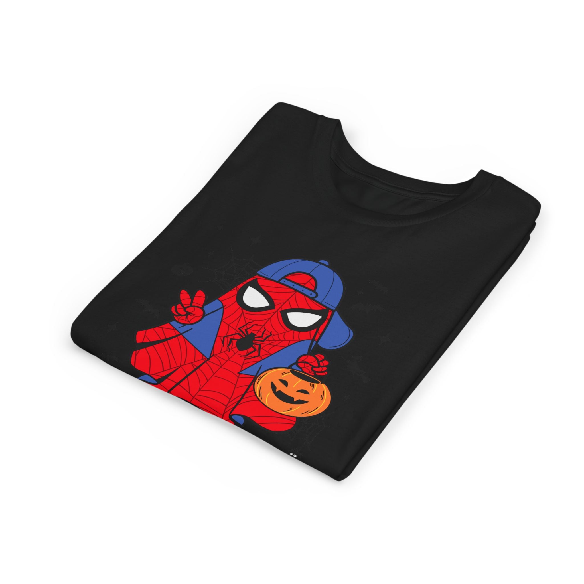 Kids Halloween Spider Superhero Tee – Cute Trick-or-Treat Pumpkin Design