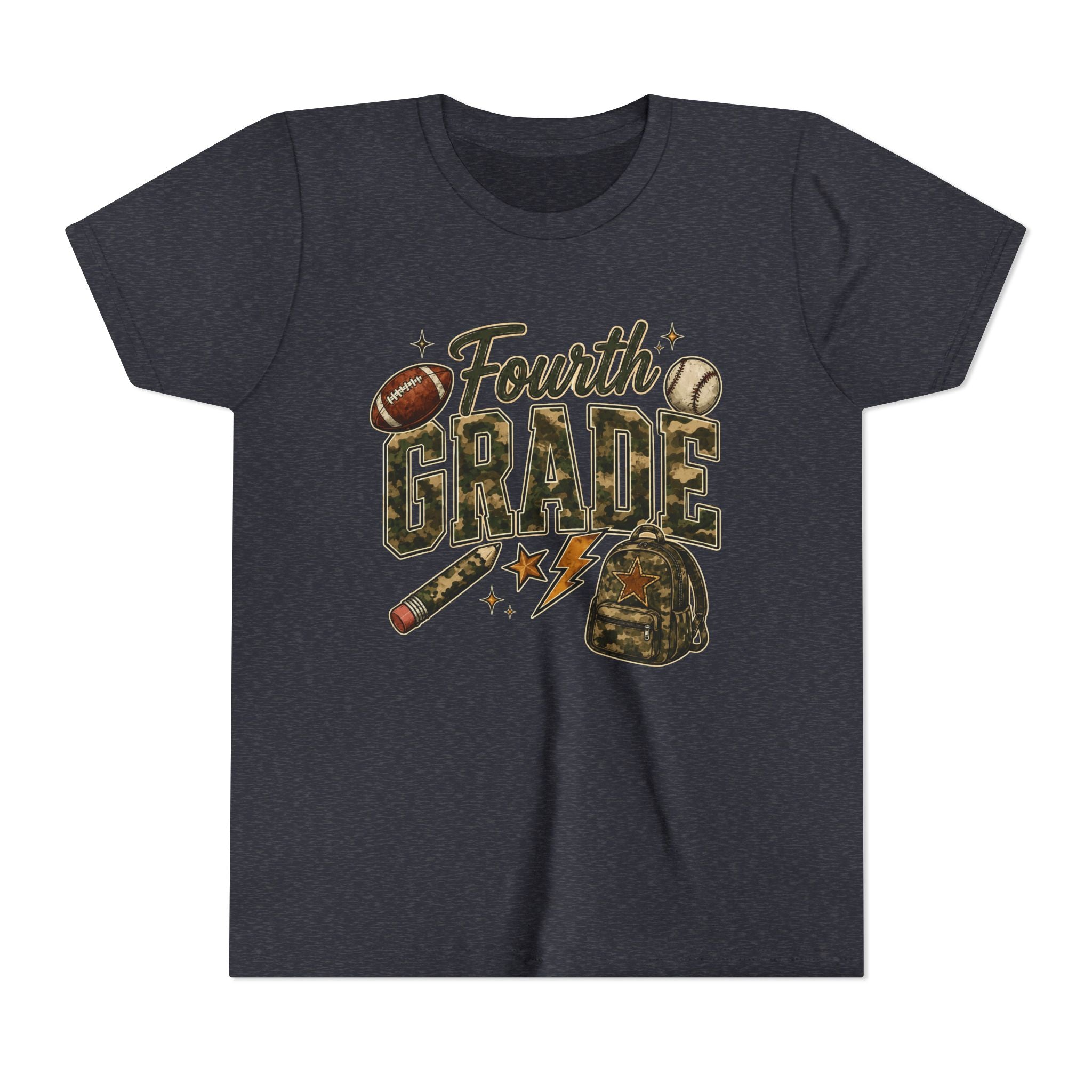 Fourth Grade Kids' T-Shirt – Back-to-School Sports & Backpack Design