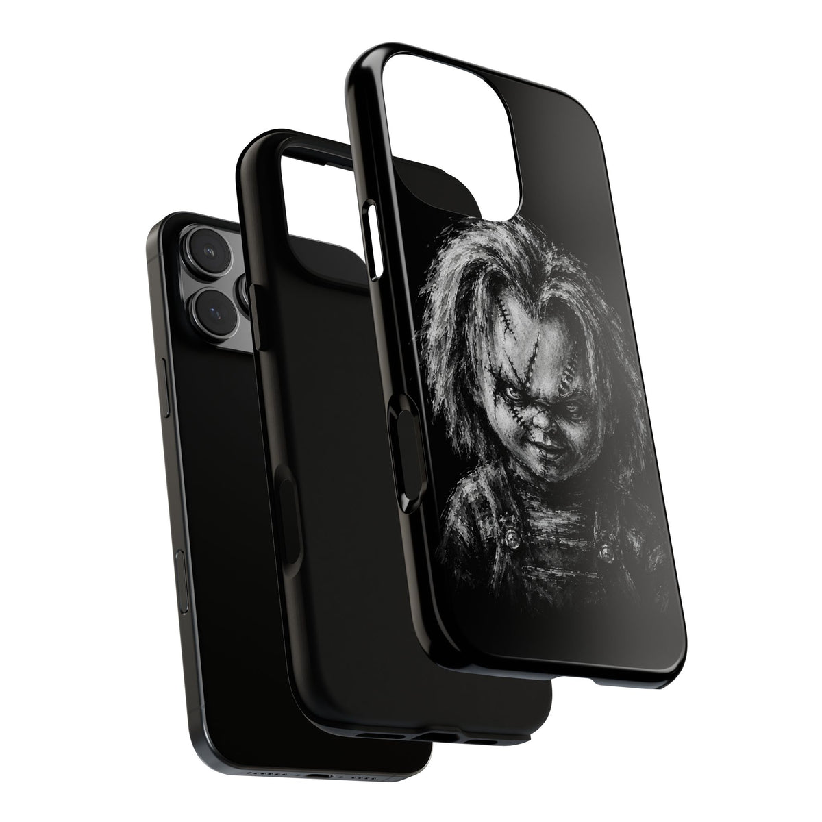 Horror Doll Phone Case - Chucky-Inspired Creepy Portrait Tough Case