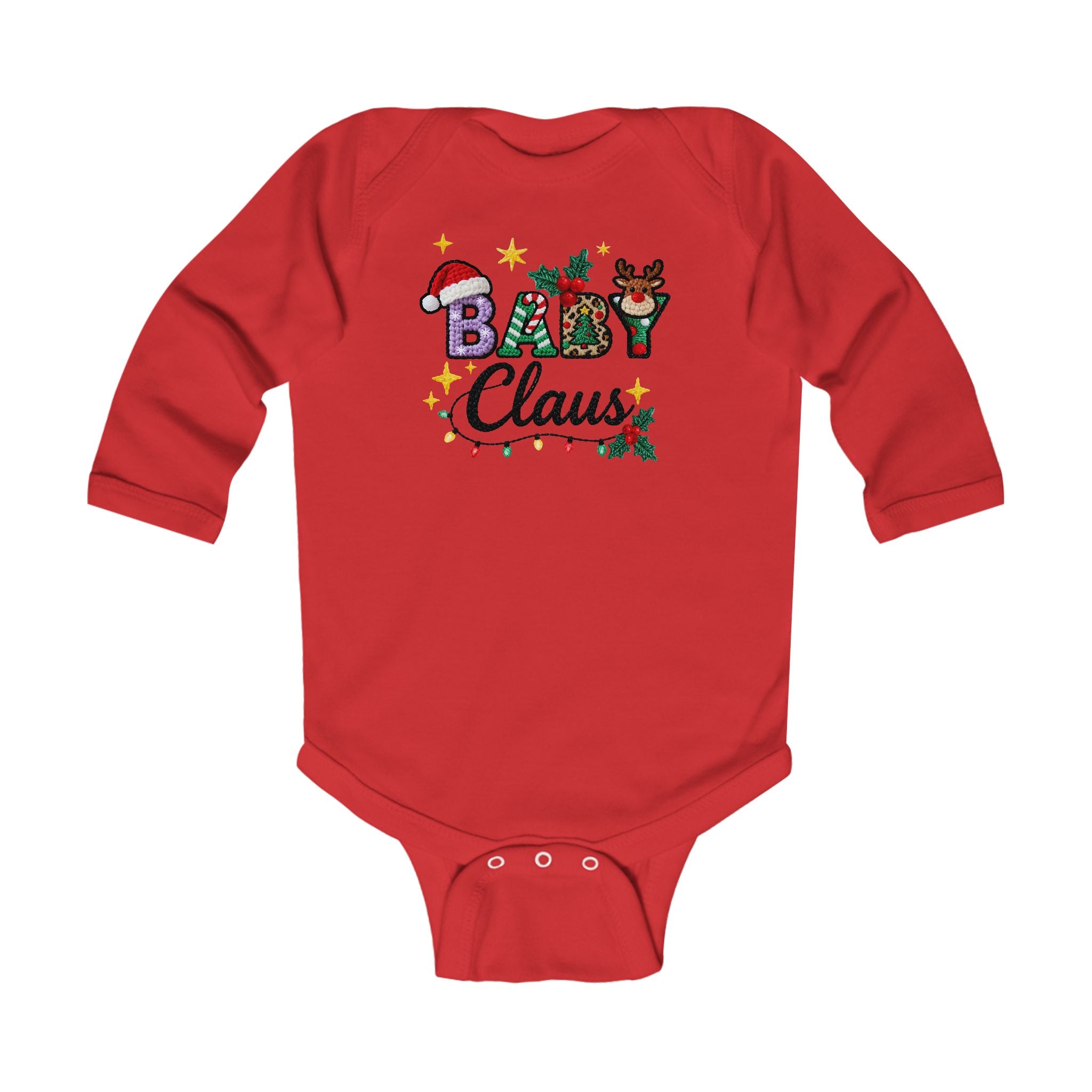 Baby Claus Infant Long Sleeve Bodysuit — Cute Christmas Holiday Baby Outfit