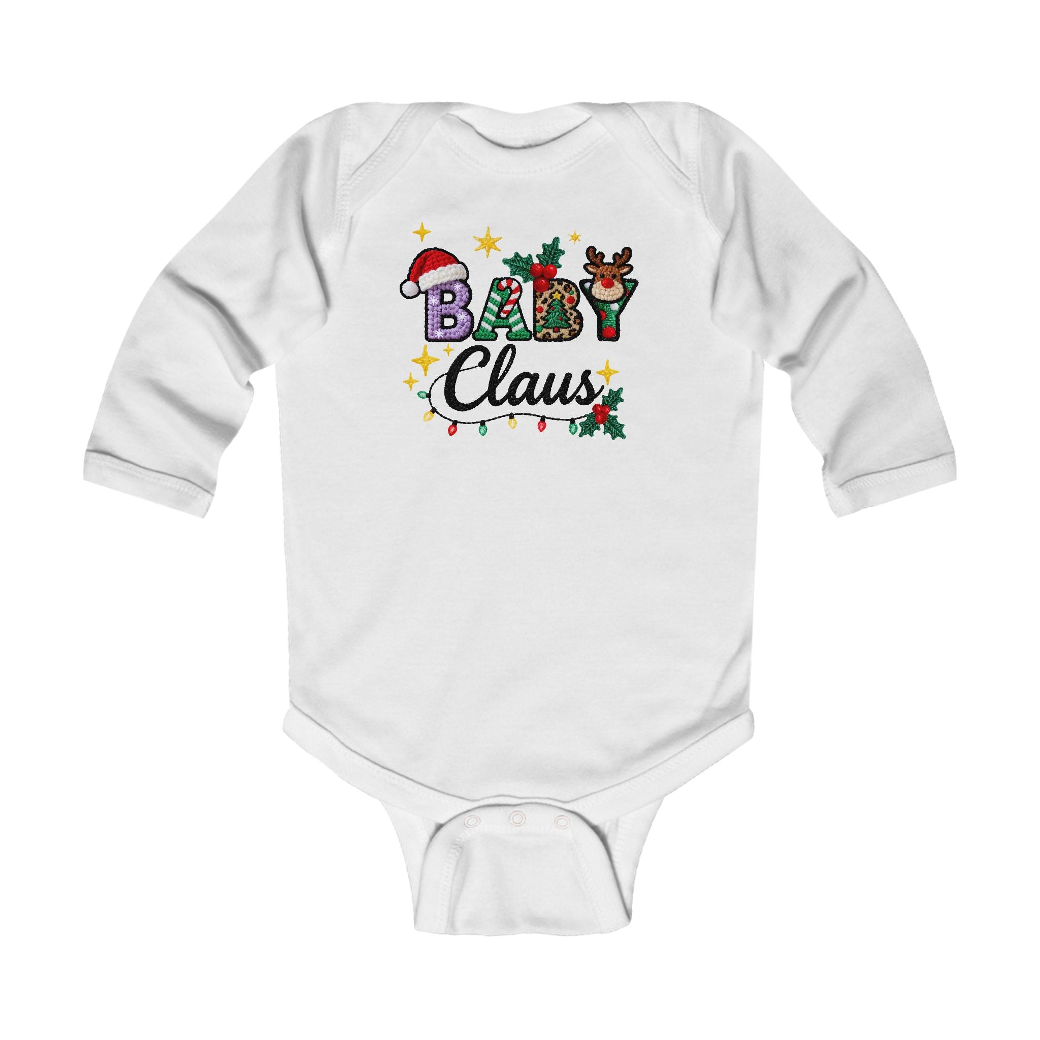 Baby Claus Infant Long Sleeve Bodysuit — Cute Christmas Holiday Baby Outfit
