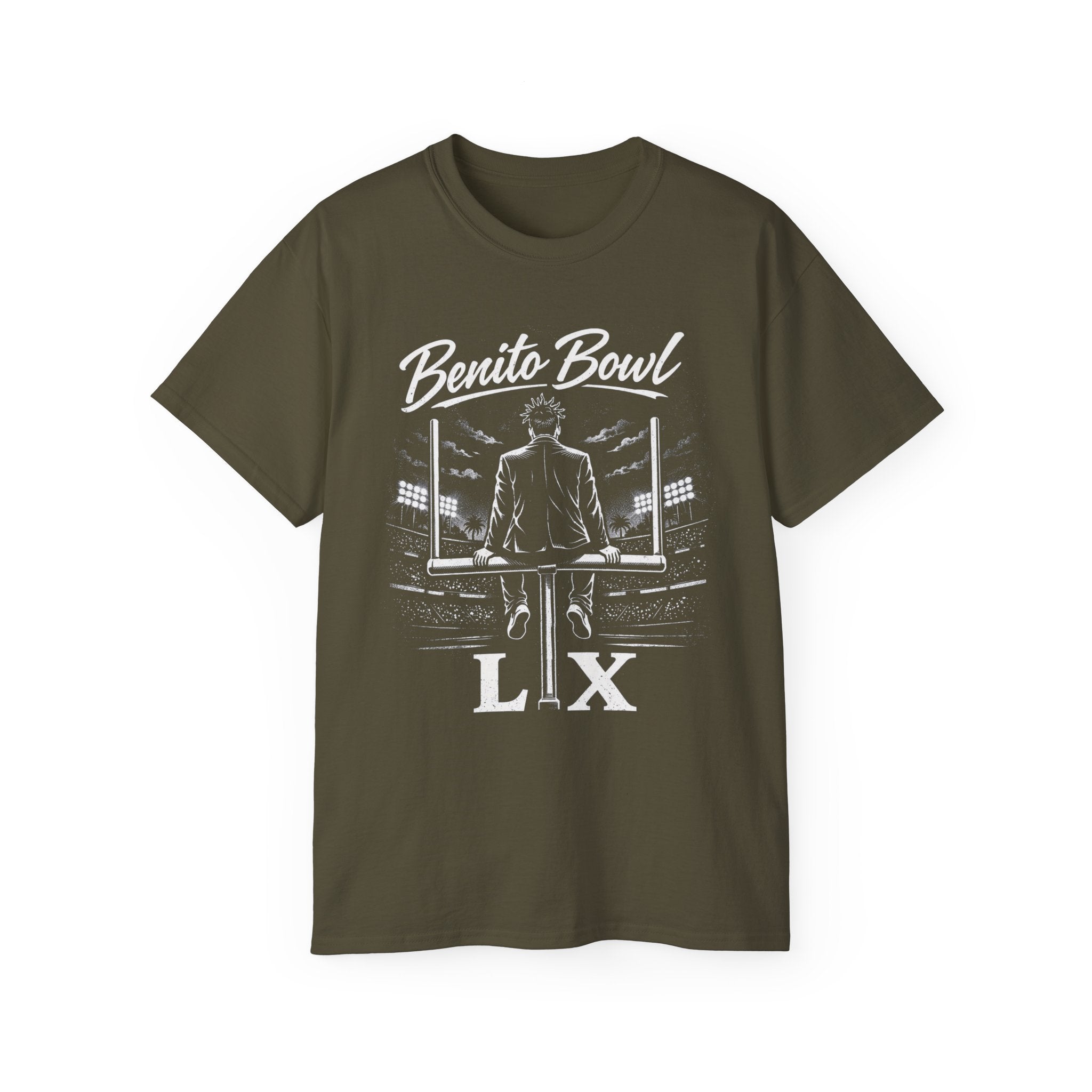 Benito Bowl LX Football T-Shirt — Vintage Stadium Coach Graphic Tee