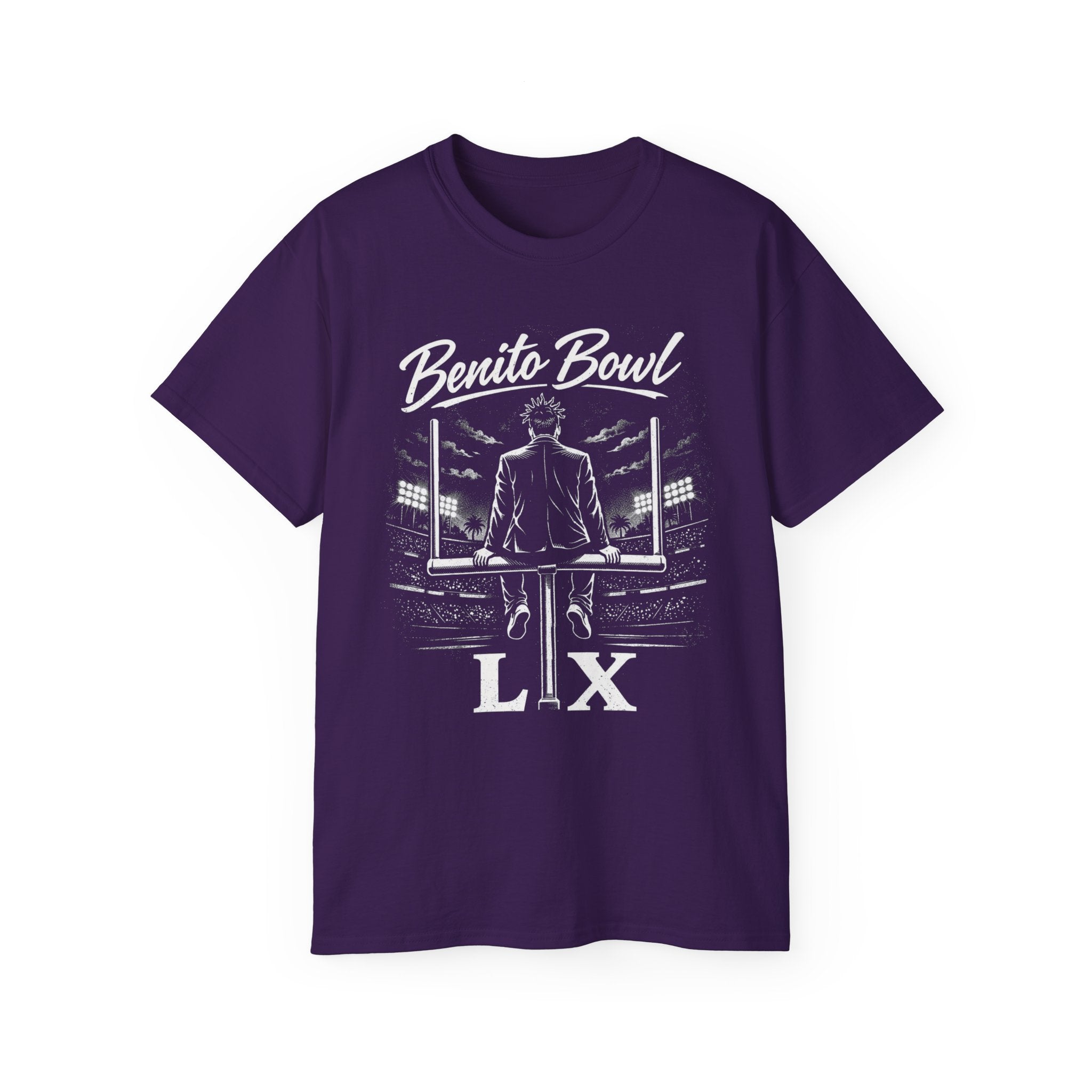 Benito Bowl LX Football T-Shirt — Vintage Stadium Coach Graphic Tee