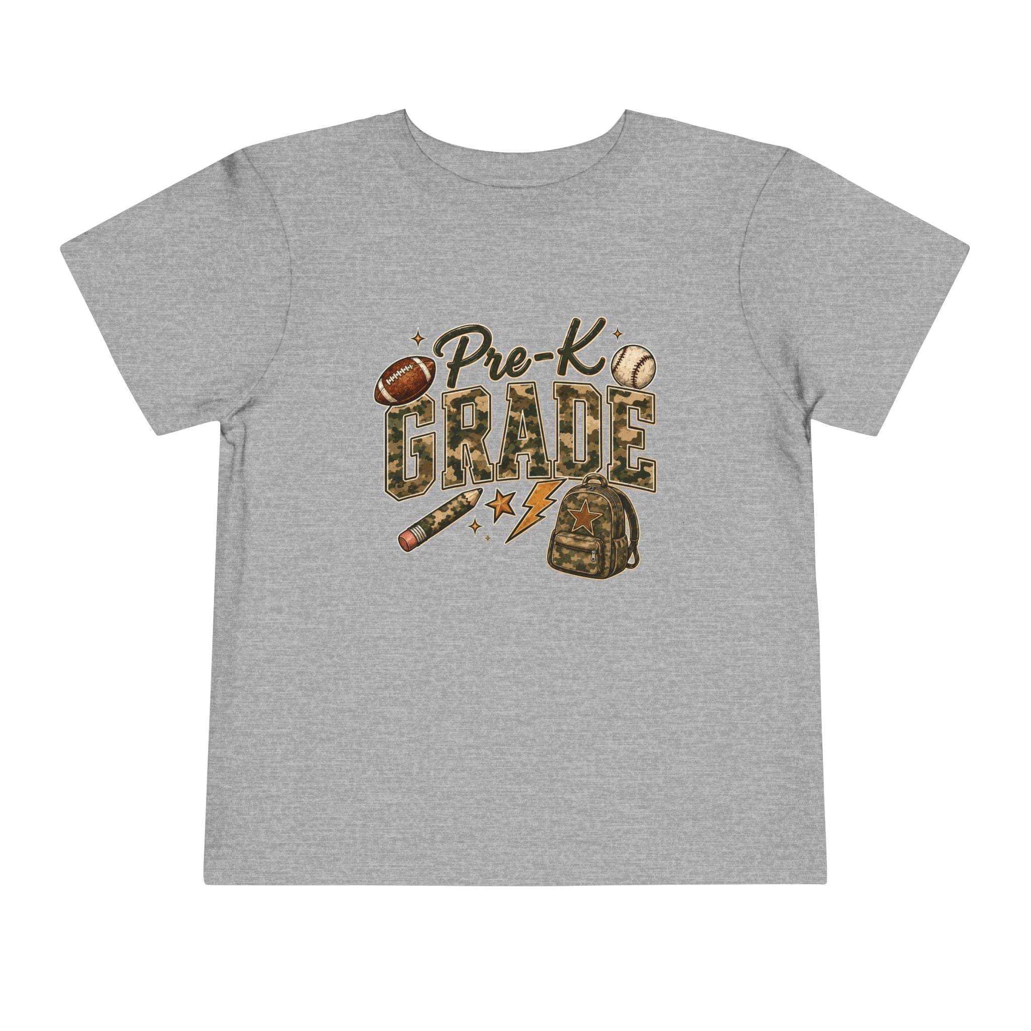 Pre-K Grade Toddler Tee — Back to School Sports Design
