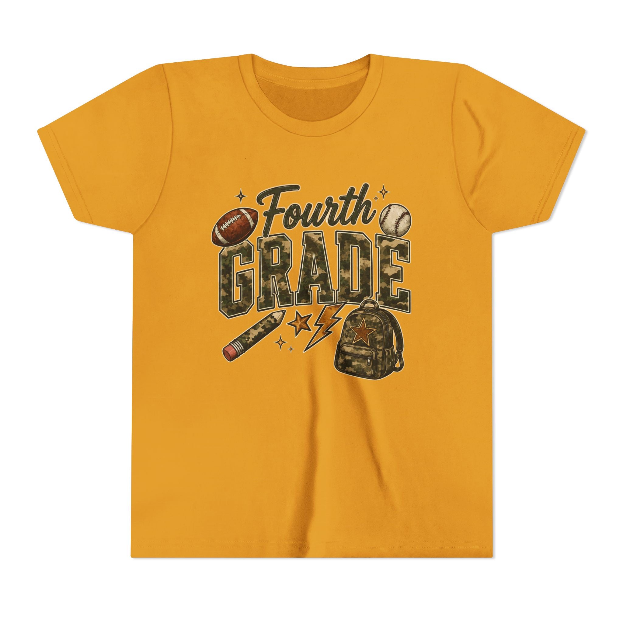 Fourth Grade Kids' T-Shirt – Back-to-School Sports & Backpack Design