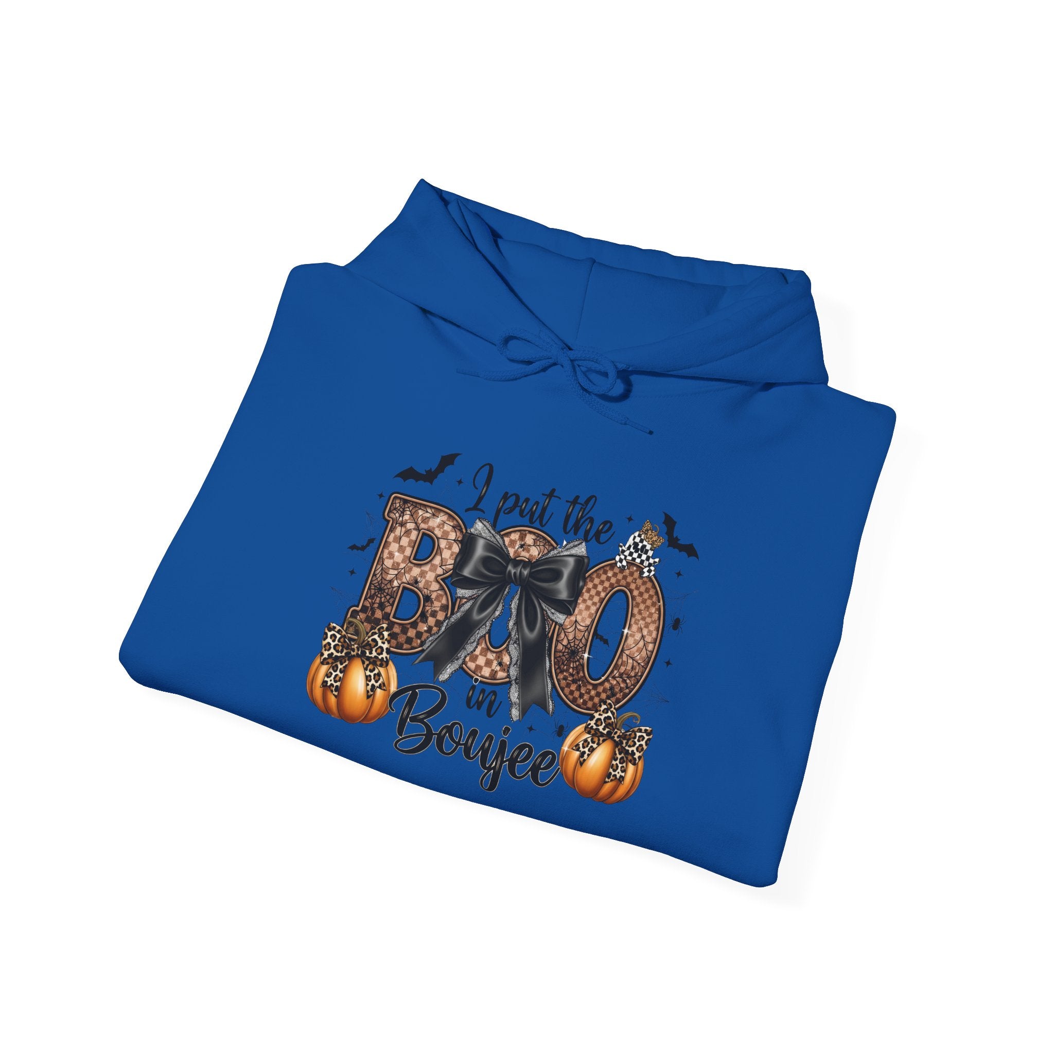 Halloween 'I Put the Boo in Boujee' Hoodie — Pumpkin Bat Spooky Chic Pullover