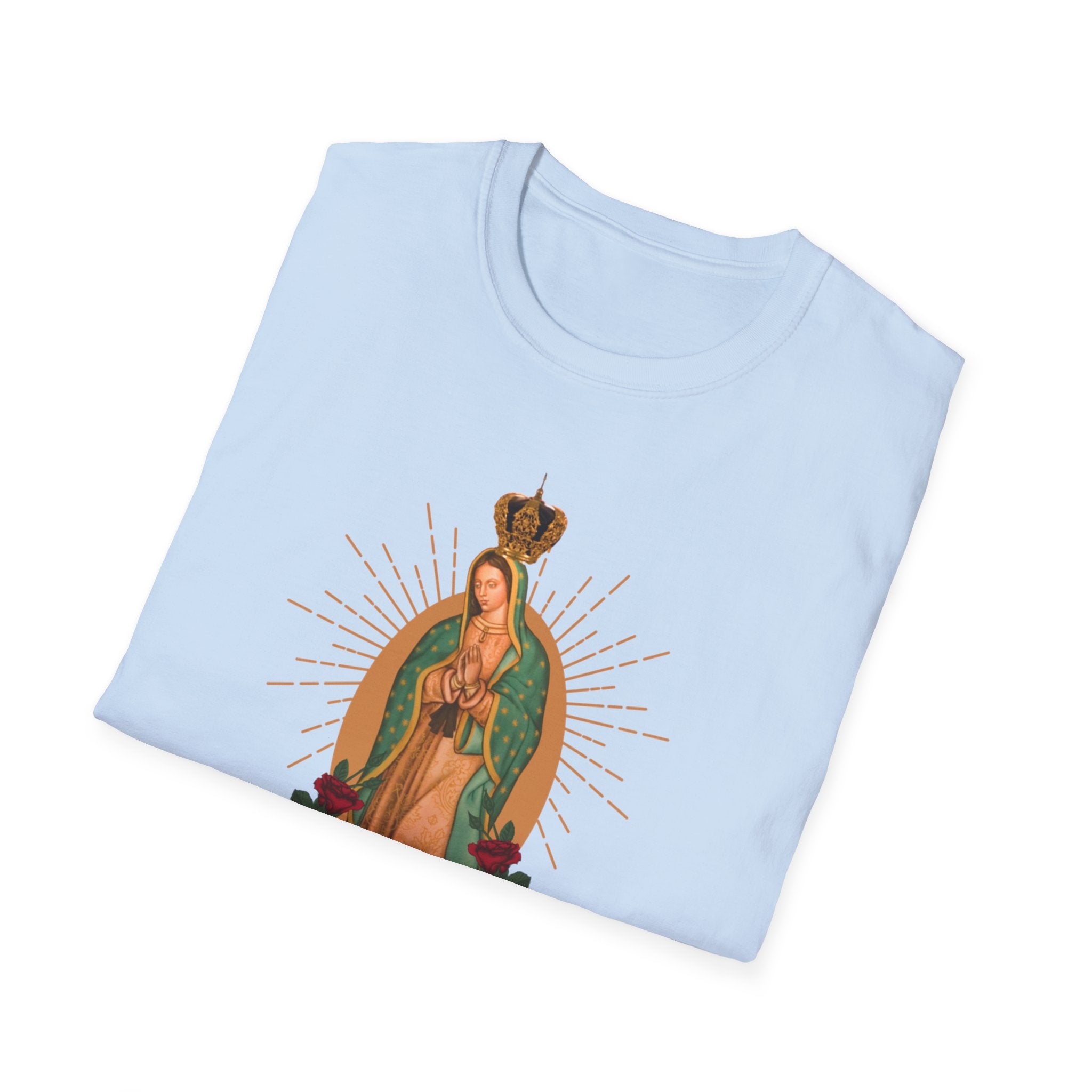 Our Lady of Guadalupe illustration T-Shirt | Virgin Mary, roses, devotional art