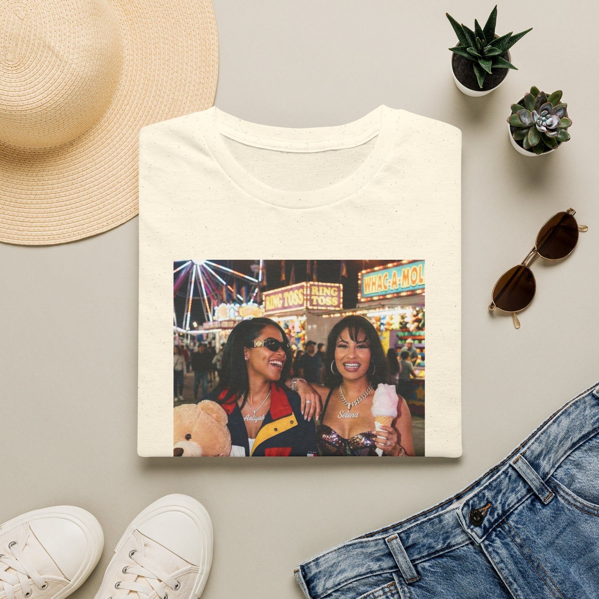 Photo Carnival T‑Shirt — Retro Fair Friends Tee (Cotton Graphic)