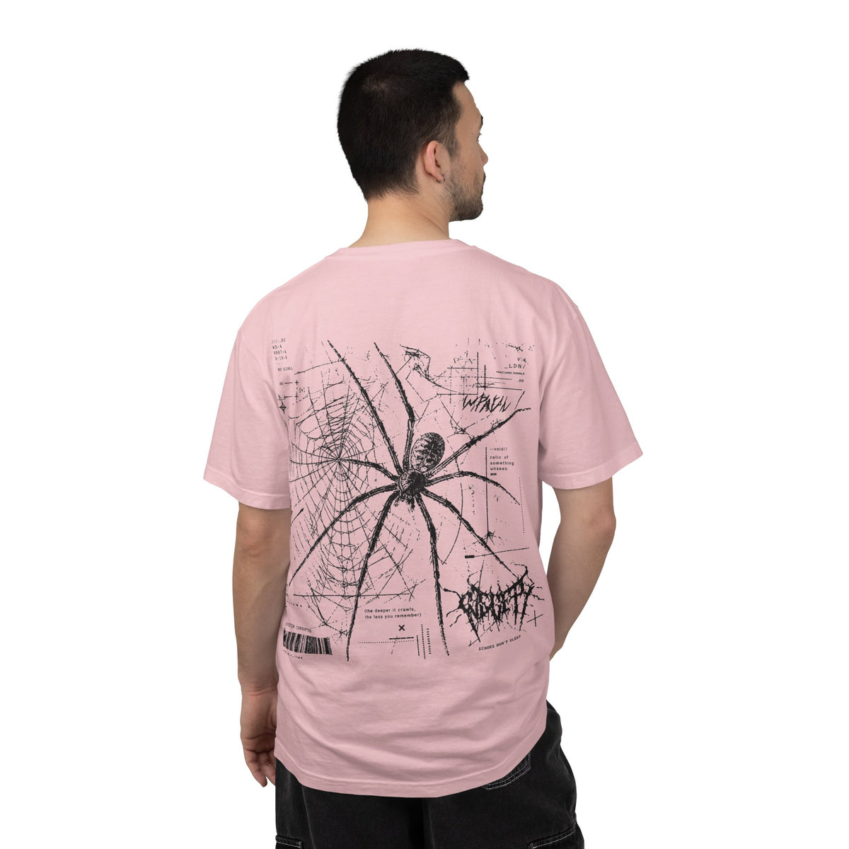 Spider Web Graphic T‑Shirt — Black Line Art Spiderback Tee