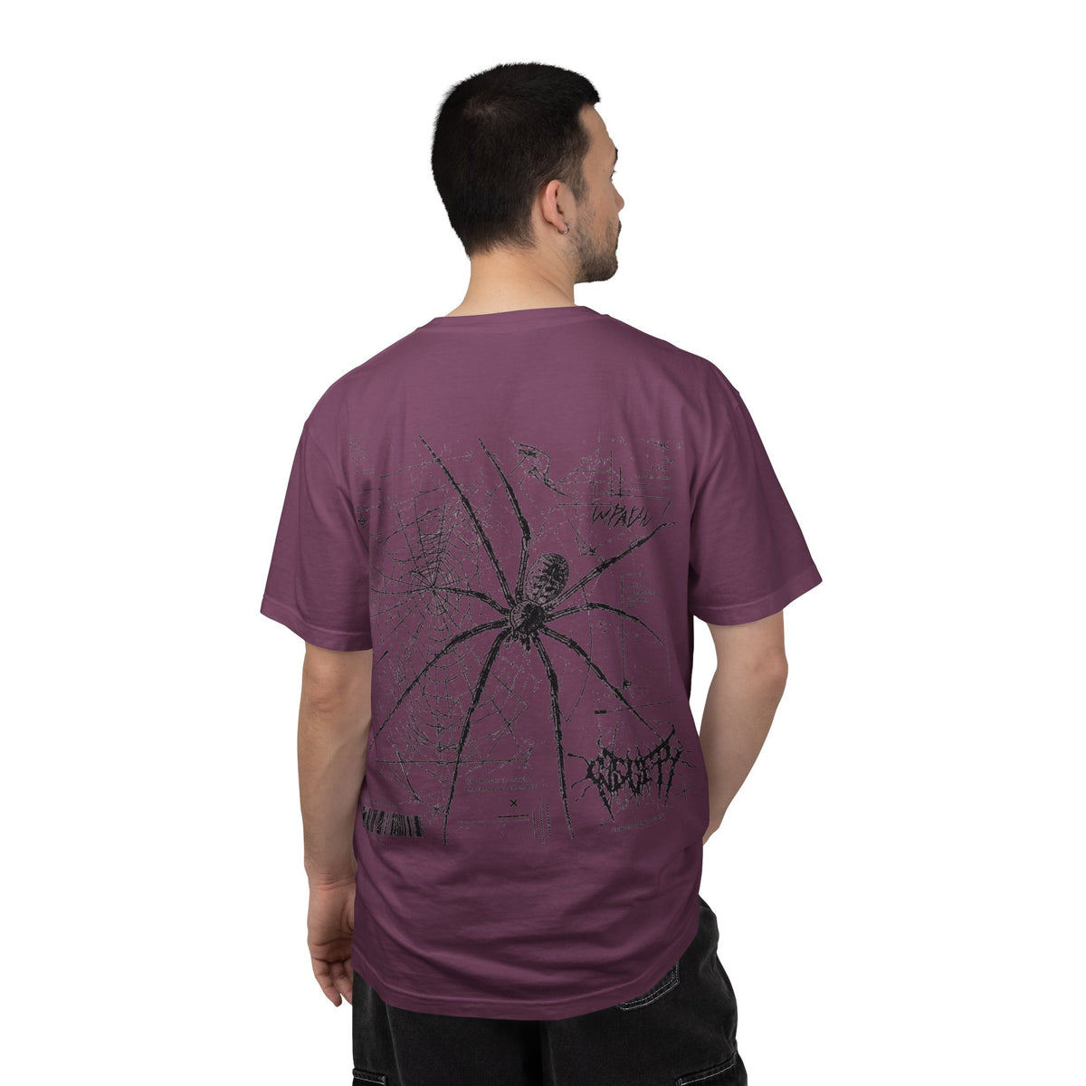 Spider Web Graphic T‑Shirt — Black Line Art Spiderback Tee