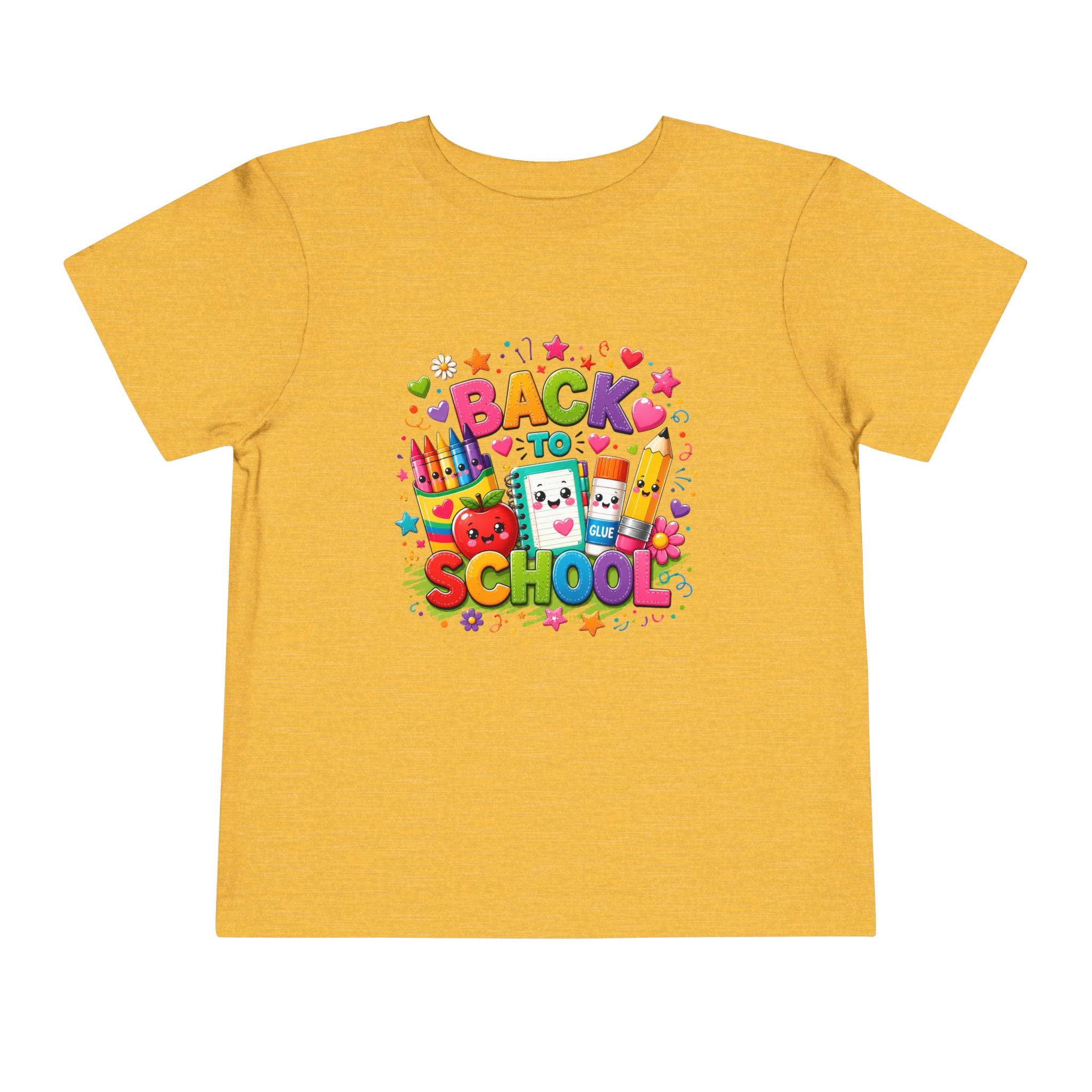 Back to School Toddler Tee – Cute Kawaii School Supplies Graphic