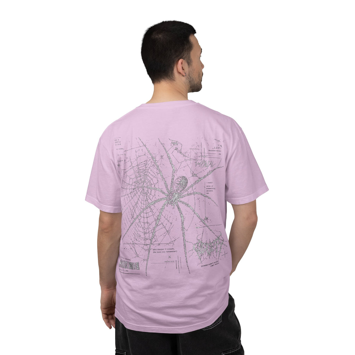 Spider Web Graphic T-Shirt — Vintage Gothic Arachnid Back Print