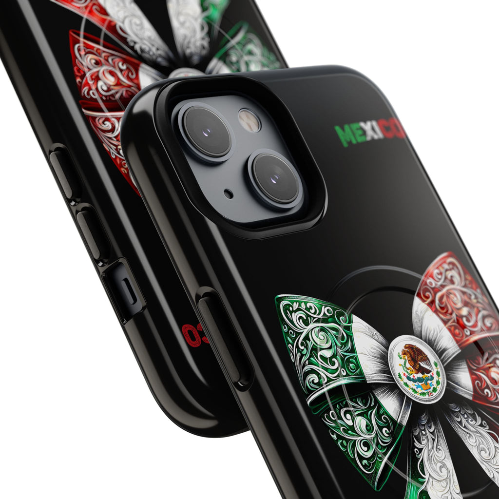 Mexican Flag Bow Tough Magnetic Phone Case — Patriotic Mexico iPhone Cover
