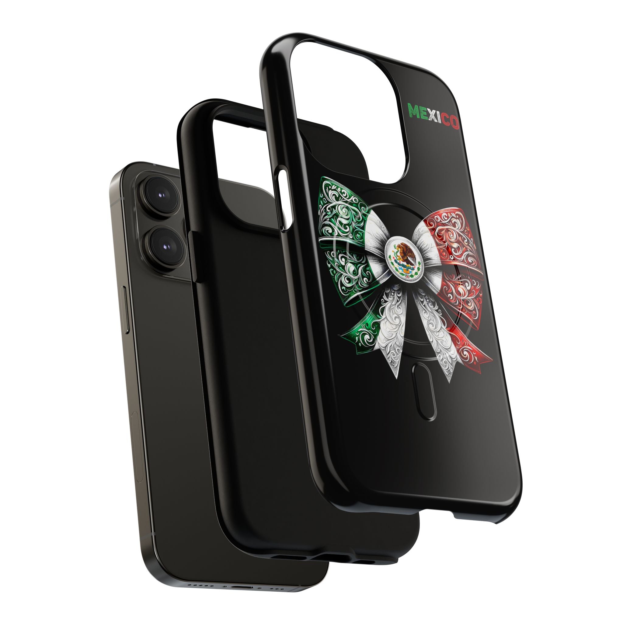 Mexican Flag Bow Tough Magnetic Phone Case — Patriotic Mexico iPhone Cover