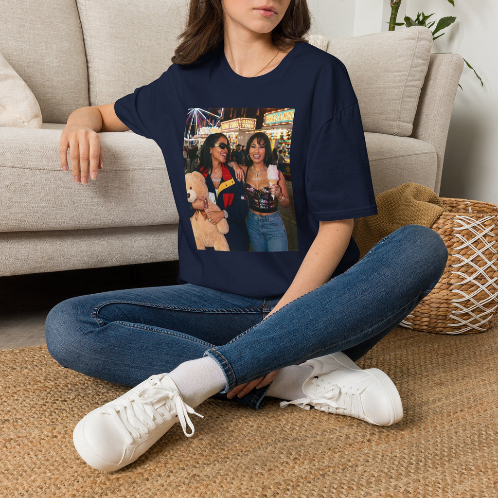 Photo Carnival T‑Shirt — Retro Fair Friends Tee (Cotton Graphic)