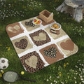 Leopard Heart Picnic Blanket — Boho Animal Print Outdoor Throw