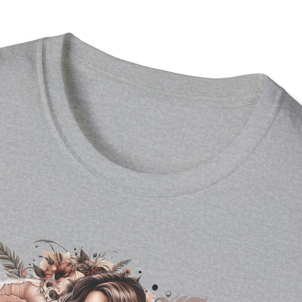 Graphic T-Shirt - 'Stay Humble' Floral Girl Vintage Coffee Tee