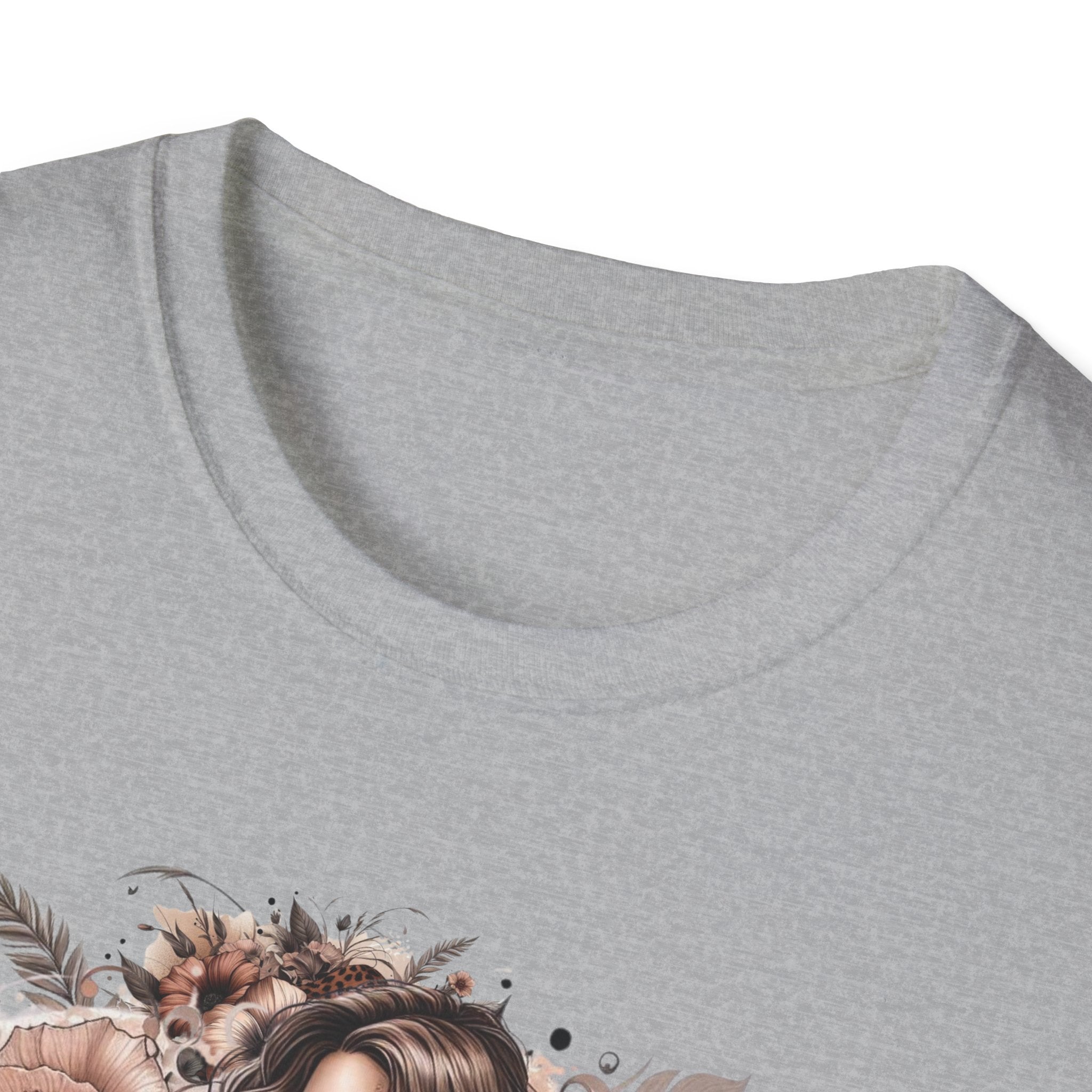 Graphic T-Shirt - 'Stay Humble' Floral Girl Vintage Coffee Tee