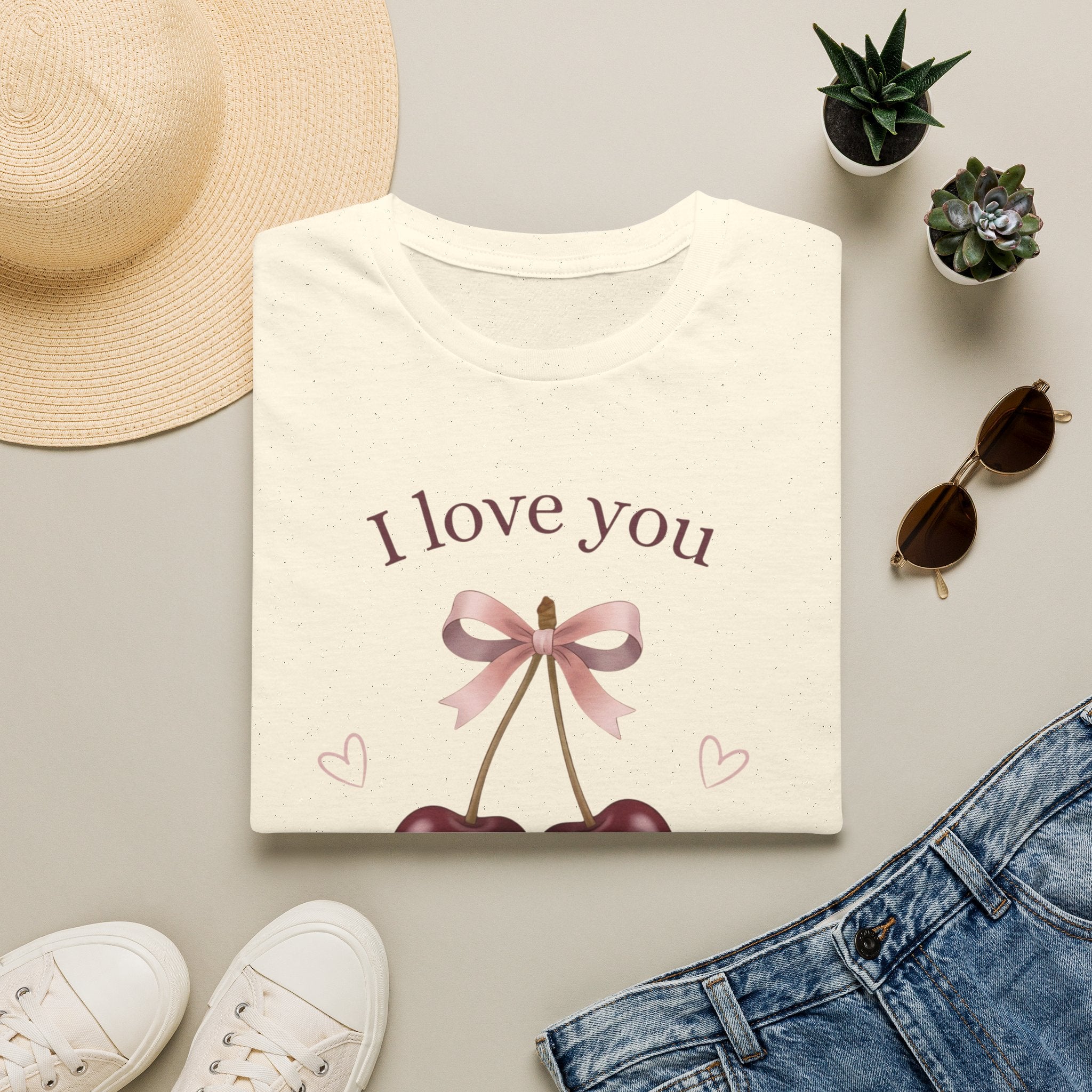 I Love You Cherry Much T-Shirt — Cute Cherry Graphic Valentine Tee