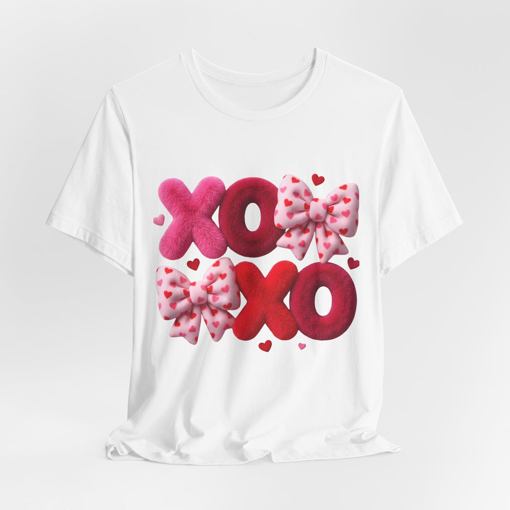 XOXO Bow Hearts T-Shirt | Love Scribble Back Tee