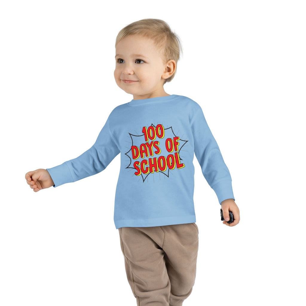 Toddler Long Sleeve Tee: "100 Days of School" Celebration Shirt