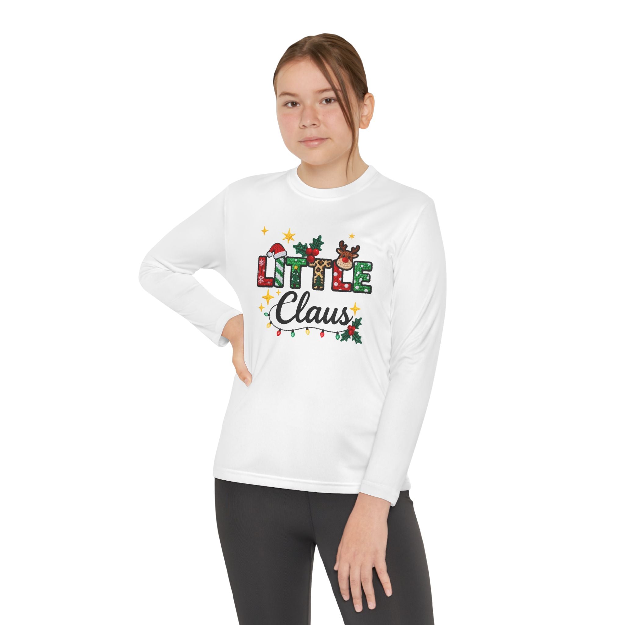 Youth Long Sleeve Tee - "Little Claus" Christmas Kids Shirt