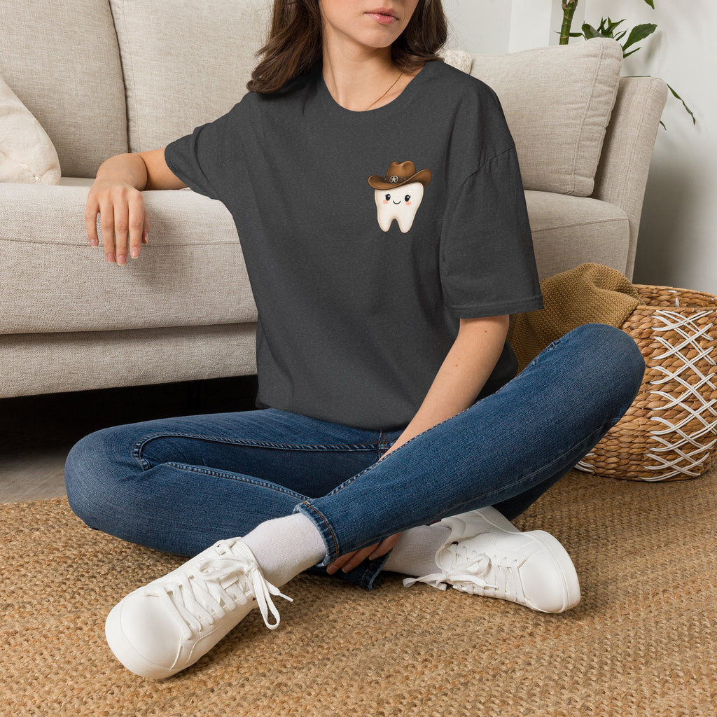 Cowboy Tooth Tee — Cute Western Dental Graphic T-Shirt