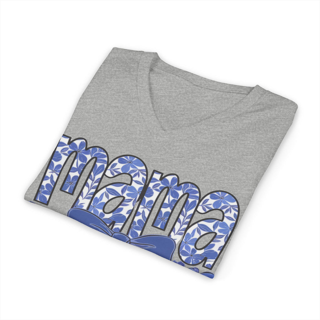 Mama Floral Bow V-Neck Tee — Mothers Day Gift Tee
