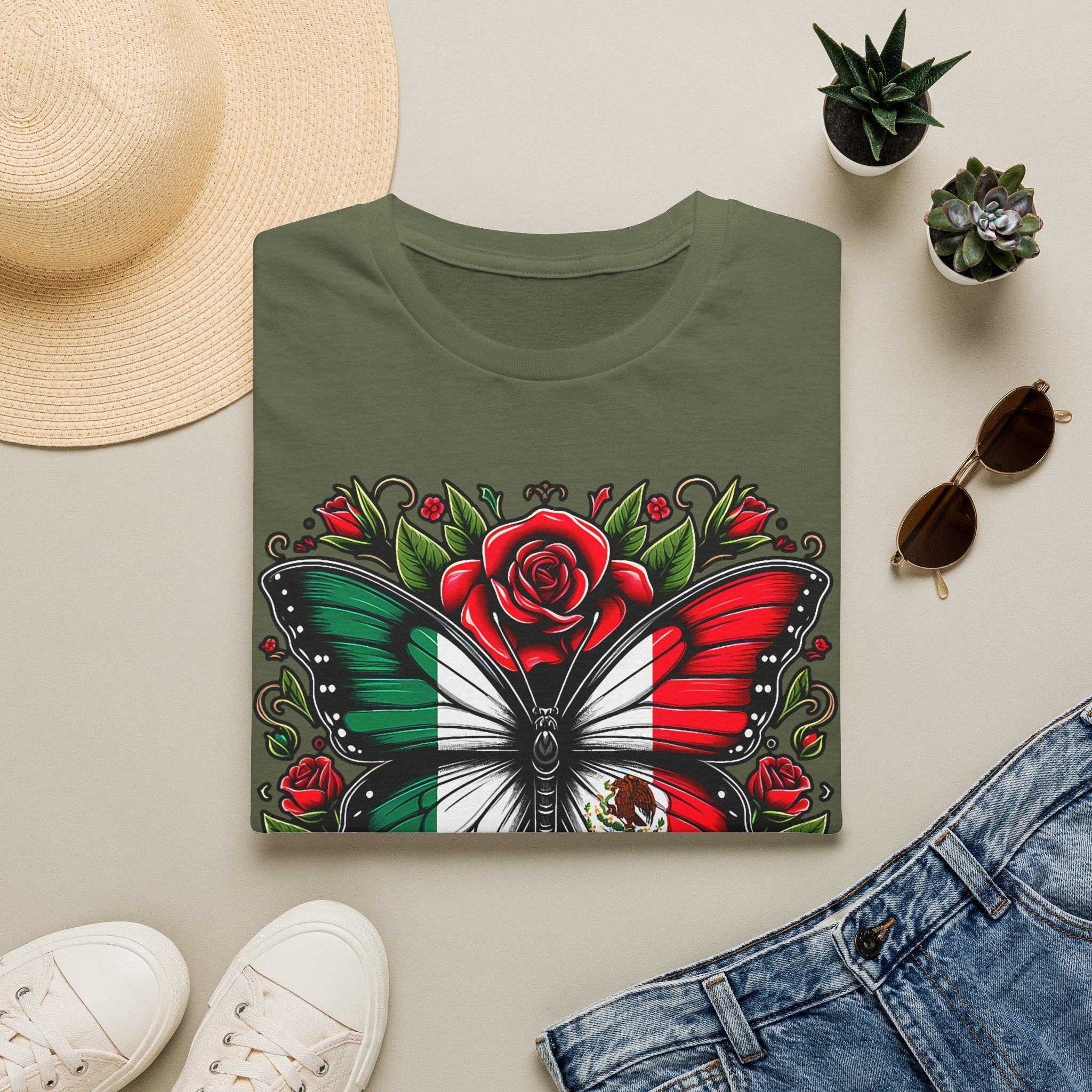 Mexican Flag Butterfly T-Shirt — Rose & Eagle Graphic Tee