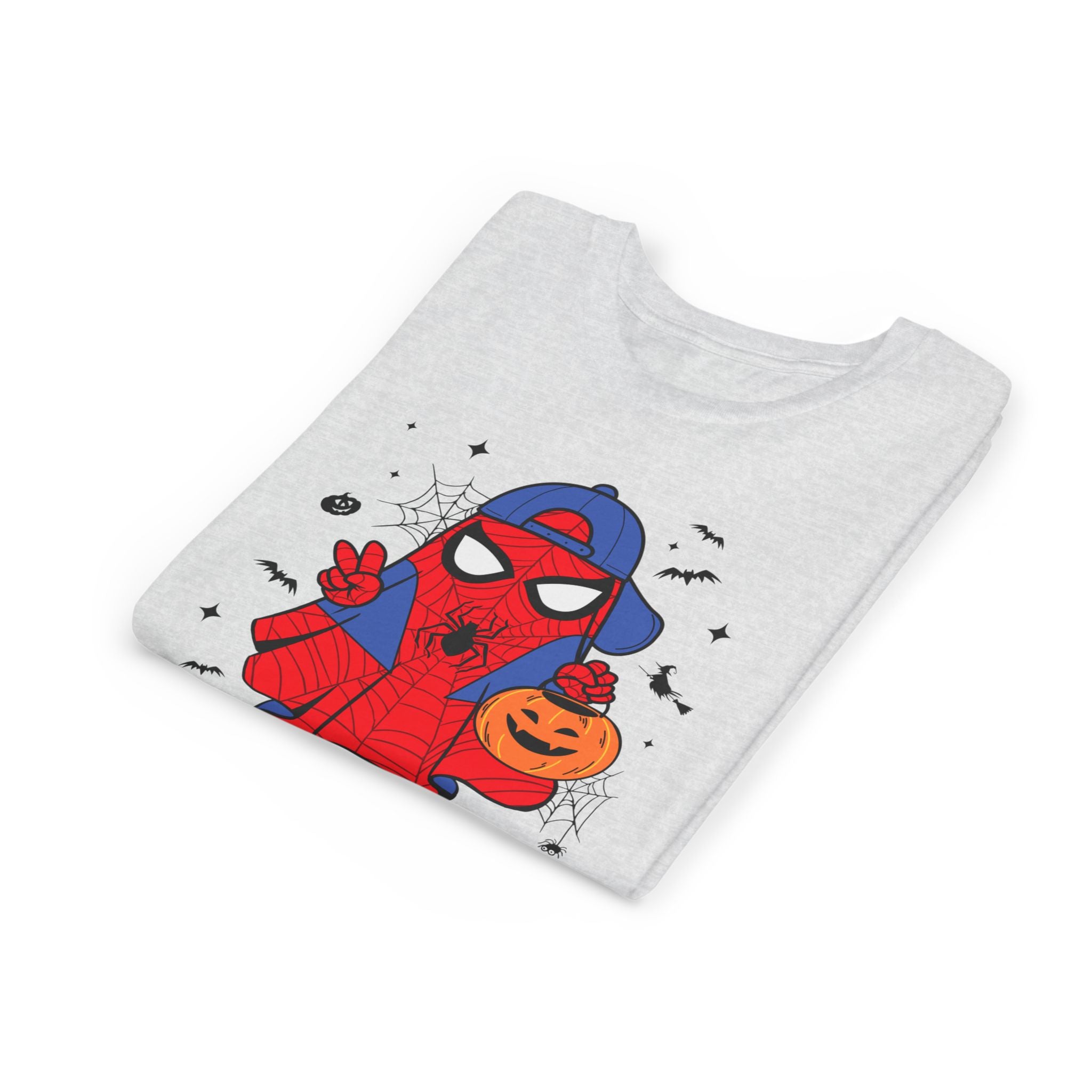 Kids Halloween Spider Superhero Tee – Cute Trick-or-Treat Pumpkin Design