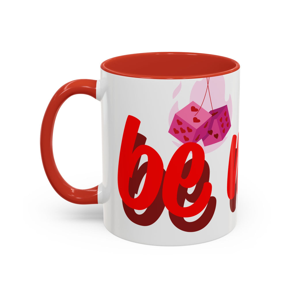 Be Mine Mug | Heart Valentine Coffee Mug, Accent Handle and Rim