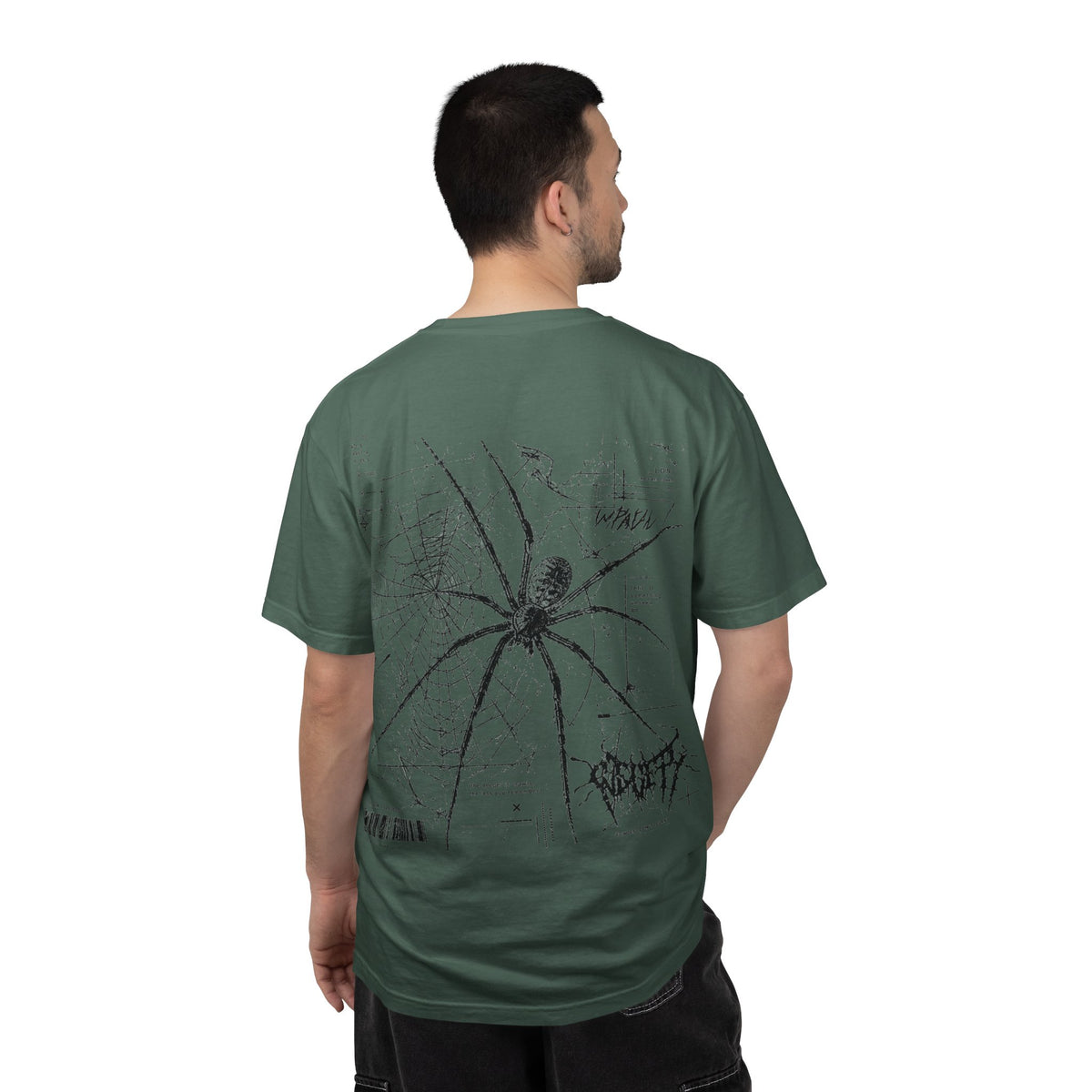 Spider Web Graphic T‑Shirt — Black Line Art Spiderback Tee