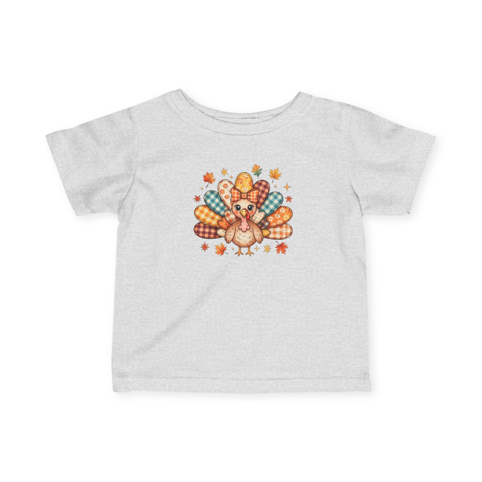 Infant Tee — Cute Thanksgiving Patchwork Turkey Baby Shirt