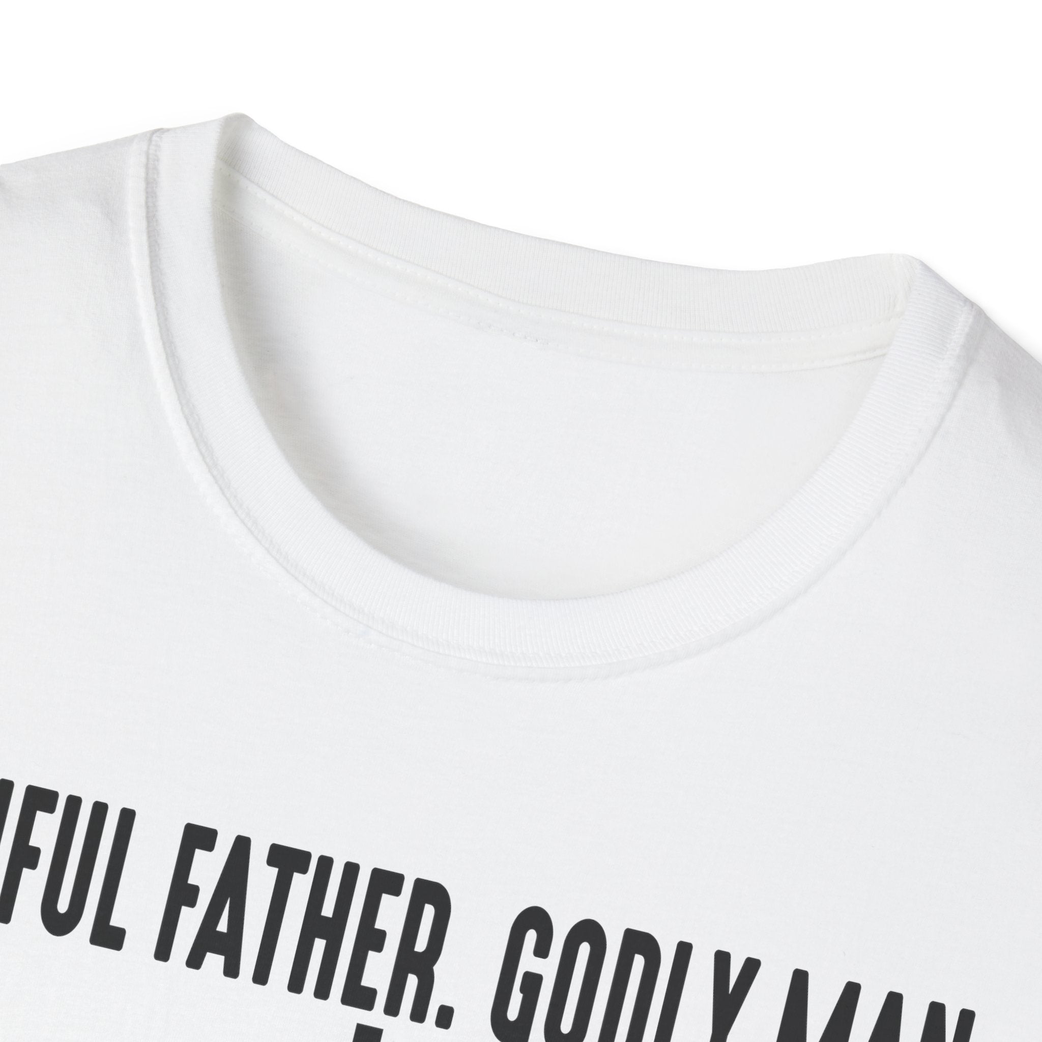 Faithful Father. Godly Man. T‑Shirt — Christian Dad Tee with Cross
