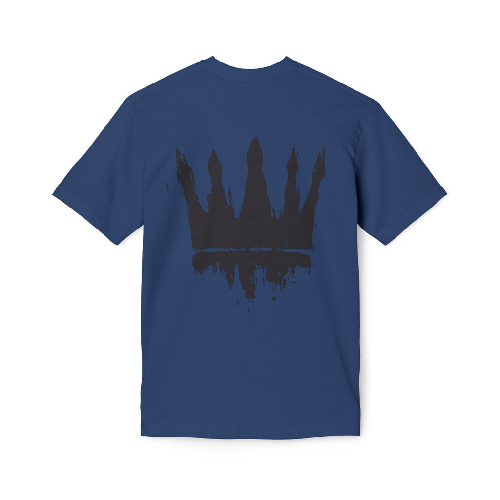 Crown Graphic T-Shirt — Grunge Black Paint Crown Back Print