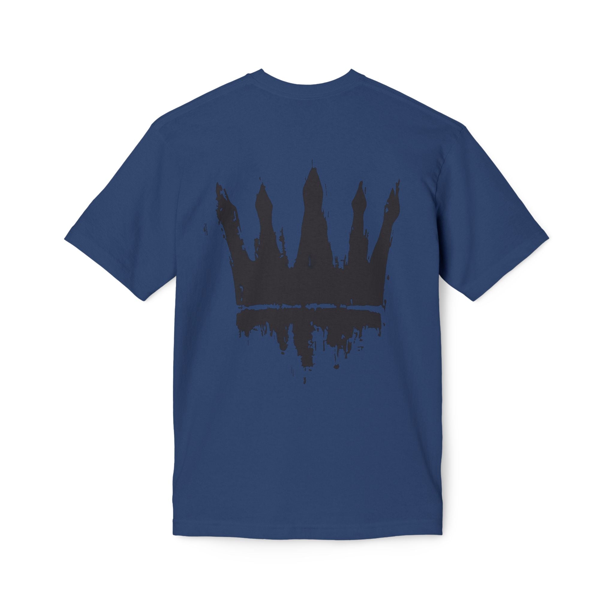 Crown Graphic T-Shirt — Grunge Black Paint Crown Back Print
