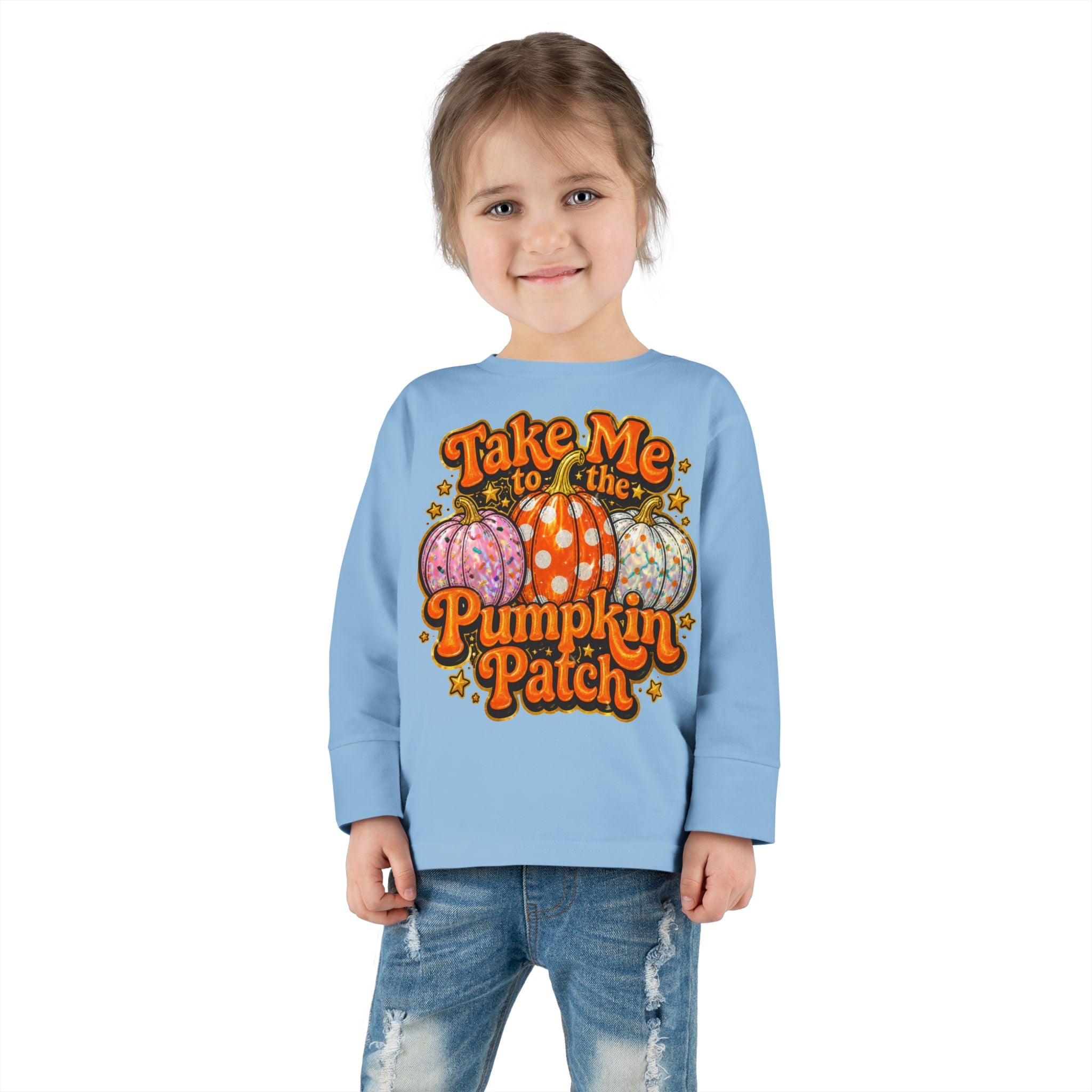 Toddler Long Sleeve Tee - "Take Me to the Pumpkin Patch" Fall Pumpkin Patch Shirt